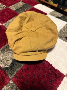 Men's Mustard Newsboy Cap - Classic Baker Boy Hat